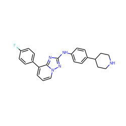 Fc1ccc(-c2cccn3nc(Nc4ccc(C5CCNCC5)cc4)nc23)cc1 ZINC000096169846