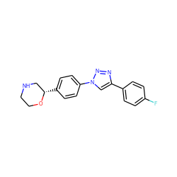 Fc1ccc(-c2cn(-c3ccc([C@H]4CNCCO4)cc3)nn2)cc1 ZINC000205122401