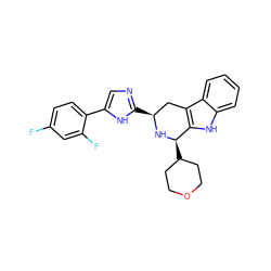 Fc1ccc(-c2cnc([C@H]3Cc4c([nH]c5ccccc45)[C@@H](C4CCOCC4)N3)[nH]2)c(F)c1 ZINC000653719501