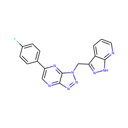 Fc1ccc(-c2cnc3nnn(Cc4n[nH]c5ncccc45)c3n2)cc1 ZINC000299818821