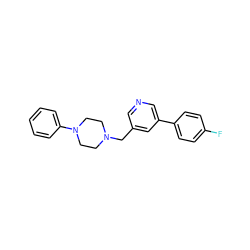 Fc1ccc(-c2cncc(CN3CCN(c4ccccc4)CC3)c2)cc1 ZINC000026169054