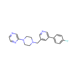 Fc1ccc(-c2cncc(CN3CCN(c4cnccn4)CC3)c2)cc1 ZINC000026162243