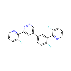 Fc1ccc(-c2cnnc(-c3ncccc3F)c2)cc1-c1ncccc1F ZINC000013686172