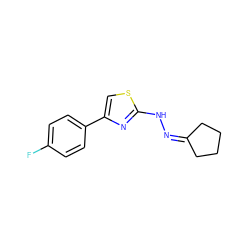 Fc1ccc(-c2csc(NN=C3CCCC3)n2)cc1 ZINC000064409773