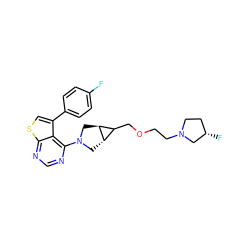 Fc1ccc(-c2csc3ncnc(N4C[C@H]5C(COCCN6CC[C@H](F)C6)[C@@H]5C4)c23)cc1 ZINC000146500118