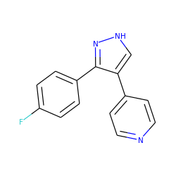 Fc1ccc(-c2n[nH]cc2-c2ccncc2)cc1 ZINC000016052350