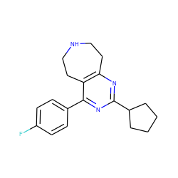 Fc1ccc(-c2nc(C3CCCC3)nc3c2CCNCC3)cc1 ZINC000029126729