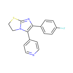 Fc1ccc(-c2nc3n(c2-c2ccncc2)CCS3)cc1 ZINC000001842518