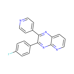 Fc1ccc(-c2nc3ncccc3nc2-c2ccncc2)cc1 ZINC000045245575