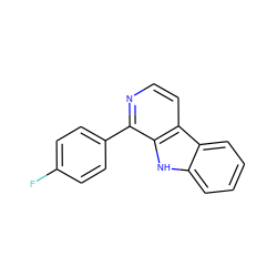 Fc1ccc(-c2nccc3c2[nH]c2ccccc23)cc1 ZINC000013587061