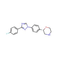 Fc1ccc(-c2ncn(-c3ccc([C@H]4CNCCO4)cc3)n2)cc1 ZINC000205120322