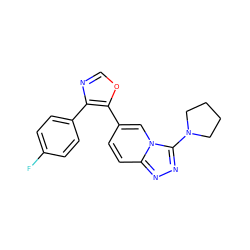 Fc1ccc(-c2ncoc2-c2ccc3nnc(N4CCCC4)n3c2)cc1 ZINC000014961300