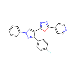 Fc1ccc(-c2nn(-c3ccccc3)cc2-c2nnc(-c3ccncc3)o2)cc1 ZINC000169333971