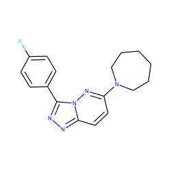 Fc1ccc(-c2nnc3ccc(N4CCCCCC4)nn23)cc1 ZINC000020860804