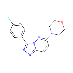 Fc1ccc(-c2nnc3ccc(N4CCOCC4)nn23)cc1 ZINC000020860846