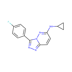 Fc1ccc(-c2nnc3ccc(NC4CC4)nn23)cc1 ZINC000038526728