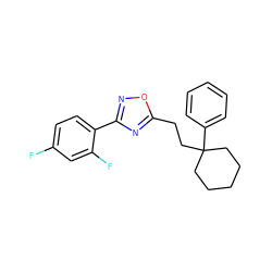 Fc1ccc(-c2noc(CCC3(c4ccccc4)CCCCC3)n2)c(F)c1 ZINC000146545260