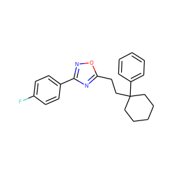 Fc1ccc(-c2noc(CCC3(c4ccccc4)CCCCC3)n2)cc1 ZINC000114752923