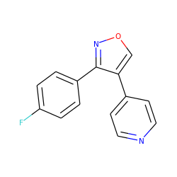 Fc1ccc(-c2nocc2-c2ccncc2)cc1 ZINC000003942435