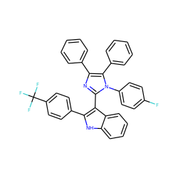 Fc1ccc(-n2c(-c3c(-c4ccc(C(F)(F)F)cc4)[nH]c4ccccc34)nc(-c3ccccc3)c2-c2ccccc2)cc1 ZINC000473121173