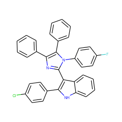 Fc1ccc(-n2c(-c3c(-c4ccc(Cl)cc4)[nH]c4ccccc34)nc(-c3ccccc3)c2-c2ccccc2)cc1 ZINC000473127109