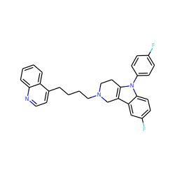 Fc1ccc(-n2c3c(c4cc(F)ccc42)CN(CCCCc2ccnc4ccccc24)CC3)cc1 ZINC000029488445