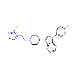 Fc1ccc(-n2cc(C3CCN(CCN4CCN=C4S)CC3)c3ccccc32)cc1 ZINC000013489967