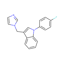 Fc1ccc(-n2cc(Cn3ccnc3)c3ccccc32)cc1 ZINC000049068698