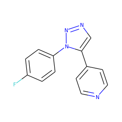 Fc1ccc(-n2nncc2-c2ccncc2)cc1 ZINC000026161791