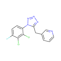 Fc1ccc(-n2nnnc2Cc2cccnc2)c(Cl)c1Cl ZINC000040564379