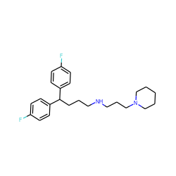 Fc1ccc(C(CCCNCCCN2CCCCC2)c2ccc(F)cc2)cc1 ZINC000207166165