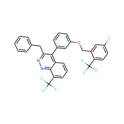 Fc1ccc(C(F)(F)F)c(COc2cccc(-c3c(Cc4ccccc4)nnc4c(C(F)(F)F)cccc34)c2)c1 ZINC000043123232