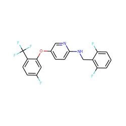 Fc1ccc(C(F)(F)F)c(Oc2ccc(NCc3c(F)cccc3F)nc2)c1 ZINC000149798246