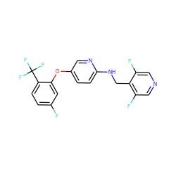 Fc1ccc(C(F)(F)F)c(Oc2ccc(NCc3c(F)cncc3F)nc2)c1 ZINC000222864336