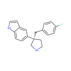 Fc1ccc(C[C@]2(c3ccc4[nH]ccc4c3)CCNC2)cc1 ZINC000040379599