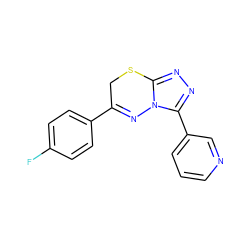 Fc1ccc(C2=Nn3c(nnc3-c3cccnc3)SC2)cc1 ZINC000000424469