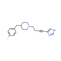 Fc1ccc(CC2CCN(CCC#Cc3c[nH]cn3)CC2)cc1 ZINC000026715973