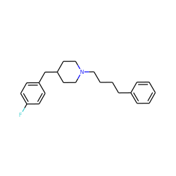 Fc1ccc(CC2CCN(CCCCc3ccccc3)CC2)cc1 ZINC000013740929