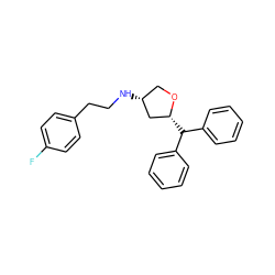 Fc1ccc(CCN[C@@H]2CO[C@H](C(c3ccccc3)c3ccccc3)C2)cc1 ZINC000103228709