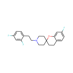 Fc1ccc(CCN2CCC3(CCc4ccc(F)cc4O3)CC2)c(F)c1 ZINC000013472076