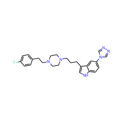 Fc1ccc(CCN2CCN(CCCc3c[nH]c4ccc(-n5cnnc5)cc34)CC2)cc1 ZINC000022446243