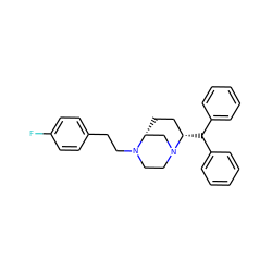 Fc1ccc(CCN2CCN3C[C@H]2CC[C@@H]3C(c2ccccc2)c2ccccc2)cc1 ZINC000022932208