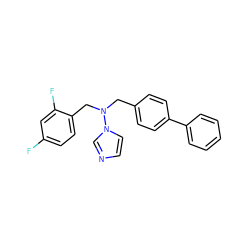 Fc1ccc(CN(Cc2ccc(-c3ccccc3)cc2)n2ccnc2)c(F)c1 ZINC000003639511