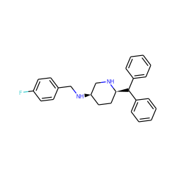 Fc1ccc(CN[C@@H]2CC[C@H](C(c3ccccc3)c3ccccc3)NC2)cc1 ZINC000038322608