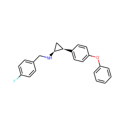 Fc1ccc(CN[C@H]2C[C@H]2c2ccc(Oc3ccccc3)cc2)cc1 ZINC000261189897