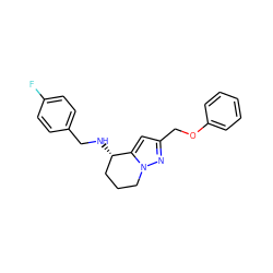 Fc1ccc(CN[C@H]2CCCn3nc(COc4ccccc4)cc32)cc1 ZINC000299839382