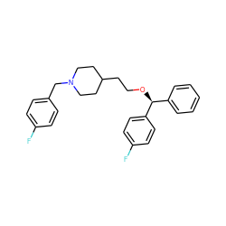 Fc1ccc(CN2CCC(CCO[C@@H](c3ccccc3)c3ccc(F)cc3)CC2)cc1 ZINC000013760756