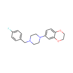 Fc1ccc(CN2CCN(c3ccc4c(c3)OCCO4)CC2)cc1 ZINC000033964003