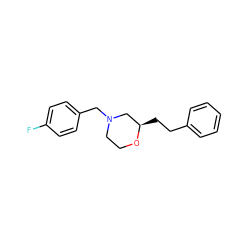 Fc1ccc(CN2CCO[C@H](CCc3ccccc3)C2)cc1 ZINC000206690049