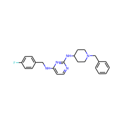 Fc1ccc(CNc2ccnc(NC3CCN(Cc4ccccc4)CC3)n2)cc1 ZINC000084758028